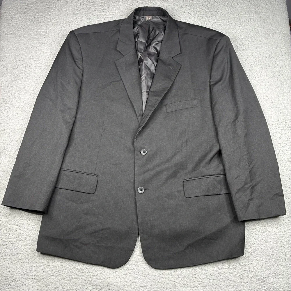 Oak Hill Sport‎ Coat Men's 52R Black 2 Button Marzotto Italian Fabric Blazer